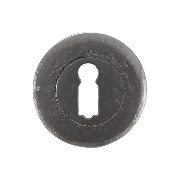 Schlüsselrosette Bauhaus 1925 rund für Bartschloss Metall Schwarz