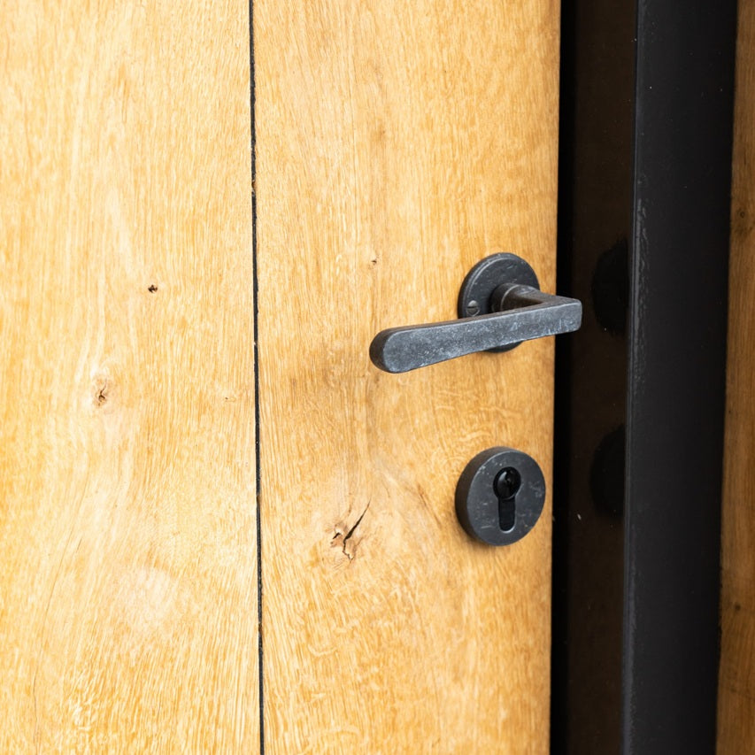 Türgriff "Belle Époque" Metall Schwarz, Paar mit runder Rosette