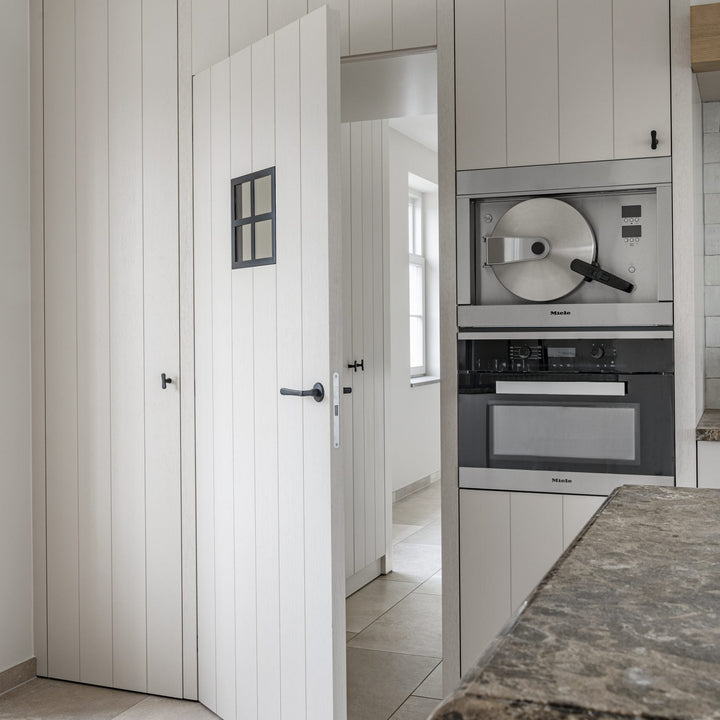 Türgriff "Belle Époque" Metall Schwarz, Paar mit runder Rosette