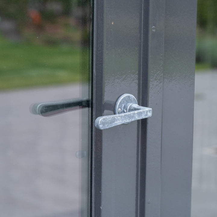 Türgriff "Belle Époque" Rohmetall, Paar mit runder Rosette