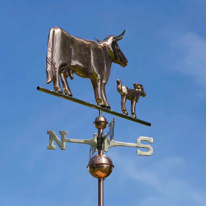 Wetterfahne-Kuh-mit-Kalb-seitlich