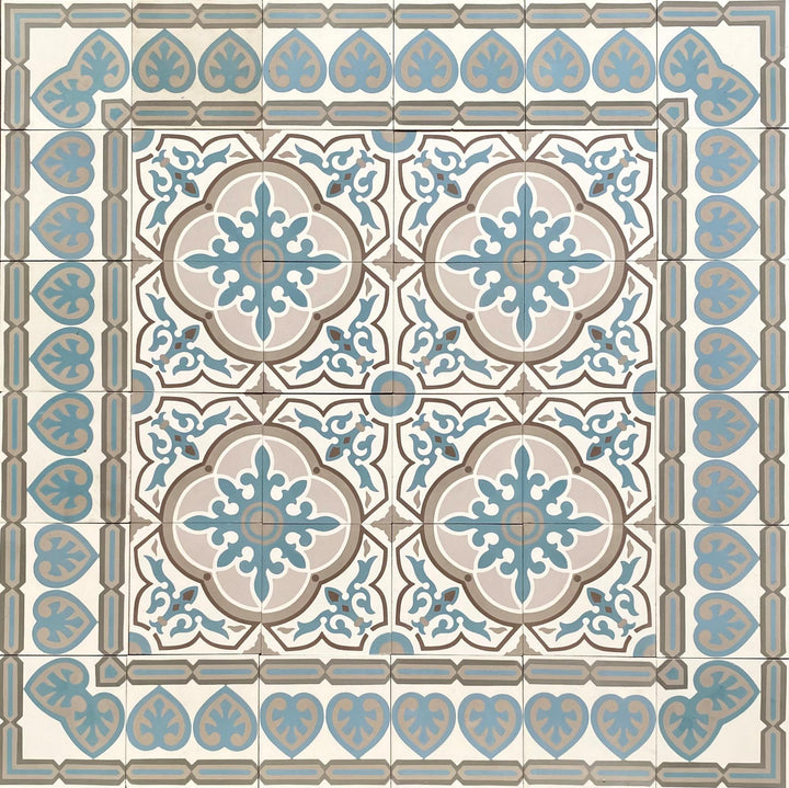 Zementfliese Bordüre Rasah 14 x 14 x 1,6 cm