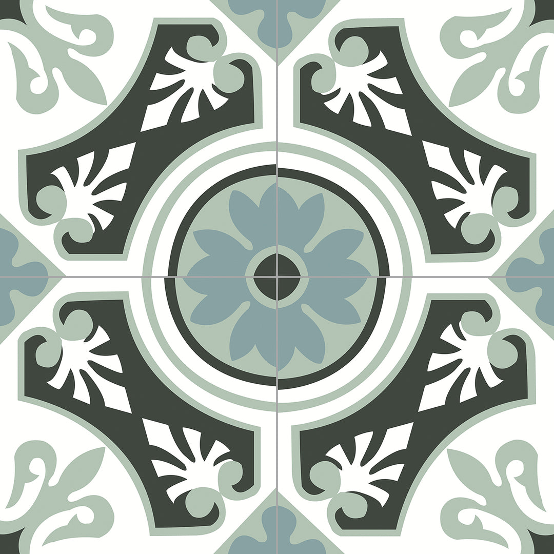 Zementfliese Lilly Mint 14 x 14 x 1,6 cm