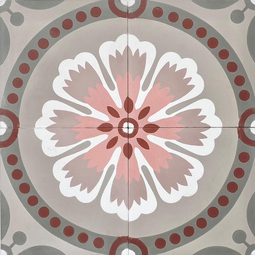 Zementfliese Rosa 14 x 14 x 1,6 cm