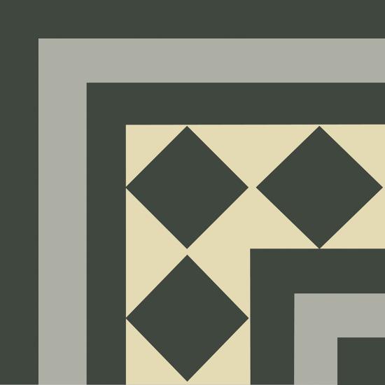 Zementfliese Bordürenecke Waldemar 14 x 14 x 1,6 cm