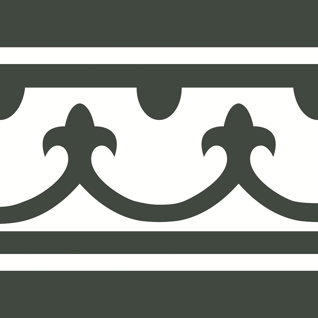 Zementfliese Maria Bordüre Weiß 20 x 20 x 1,6 cm