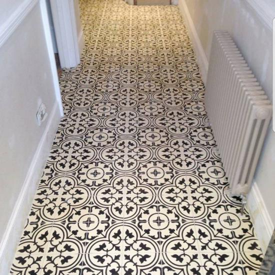 Zementfliese Maria 20 x 20 x 1,6 cm Weiß