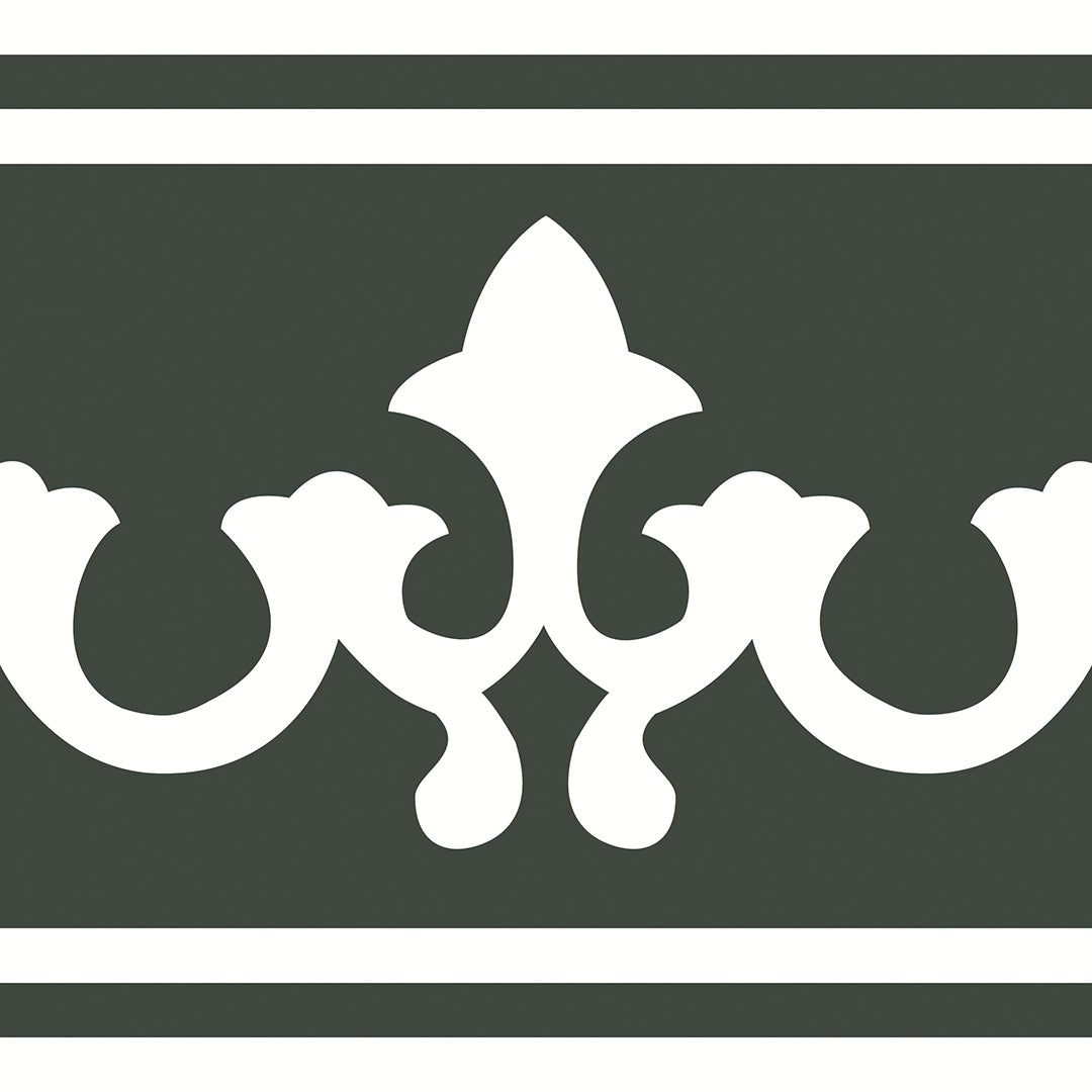 Zementfliese Maria Bordüre Schwarz 20 x 20 x 1,6 cm