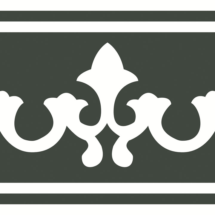 Zementfliese Maria Bordüre Schwarz 20 x 20 x 1,6 cm