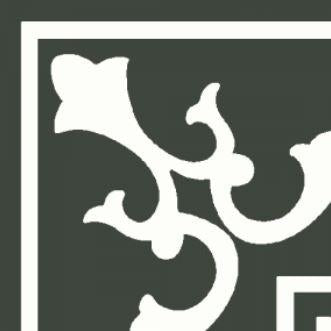 Zementfliese Maria Bordüre Schwarz - Außenecke 20 x 20 x 1,6 cm