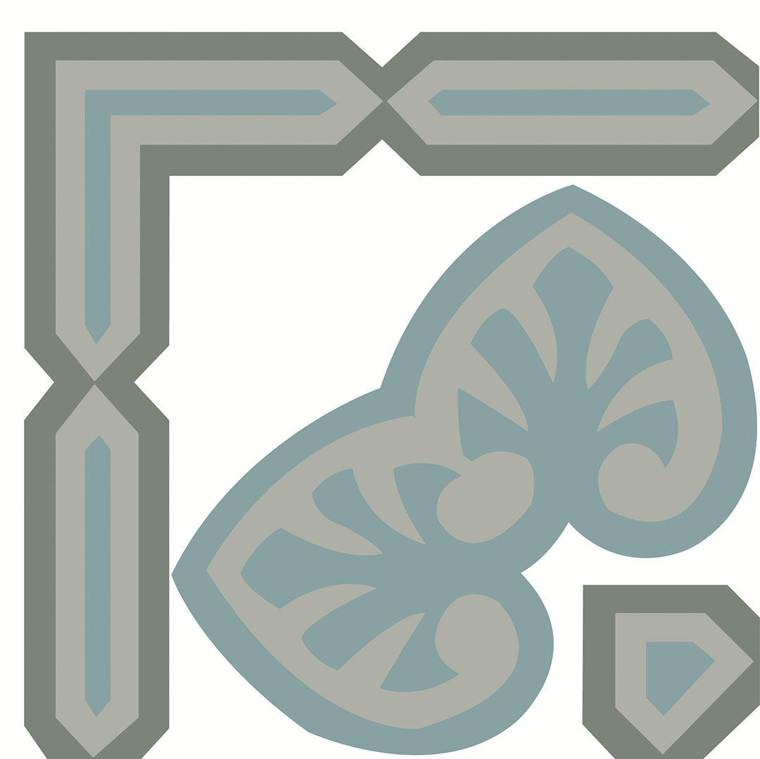 Zementfliese Bordüre Rasah - Außenecke 14 x 14 x 1,6 cm