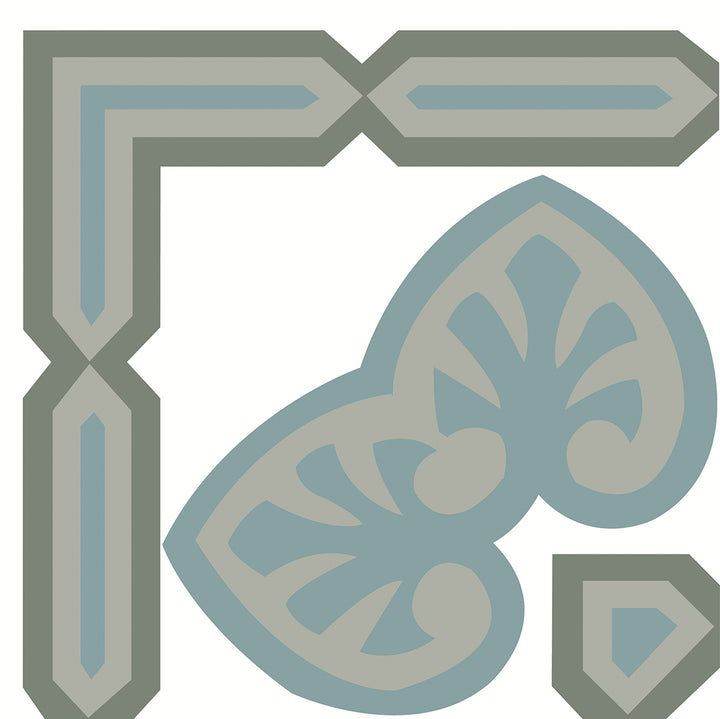 Zementfliese Bordüre Rasah - Außenecke 14 x 14 x 1,6 cm