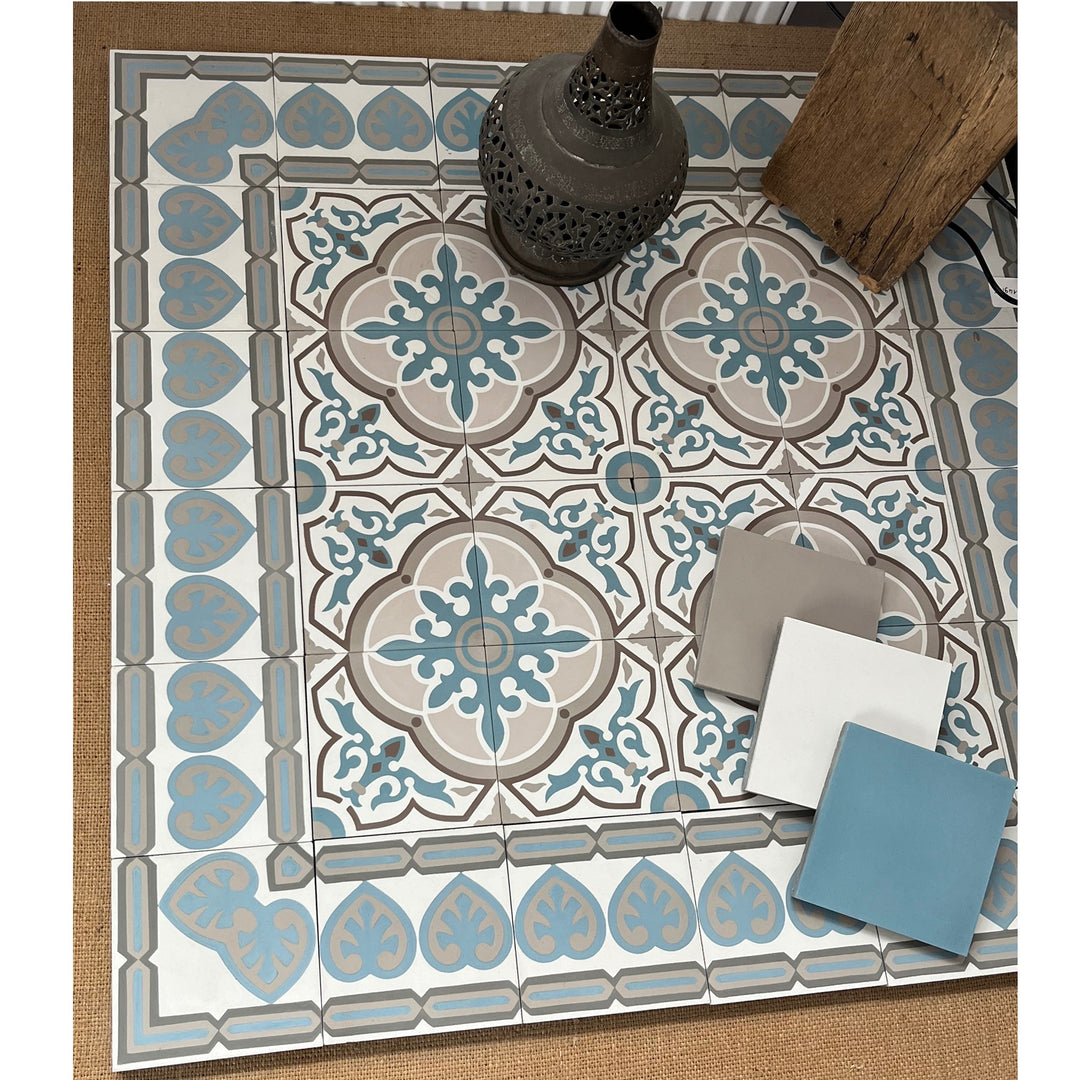 Zementfliese Bordüre Rasah 14 x 14 x 1,6 cm