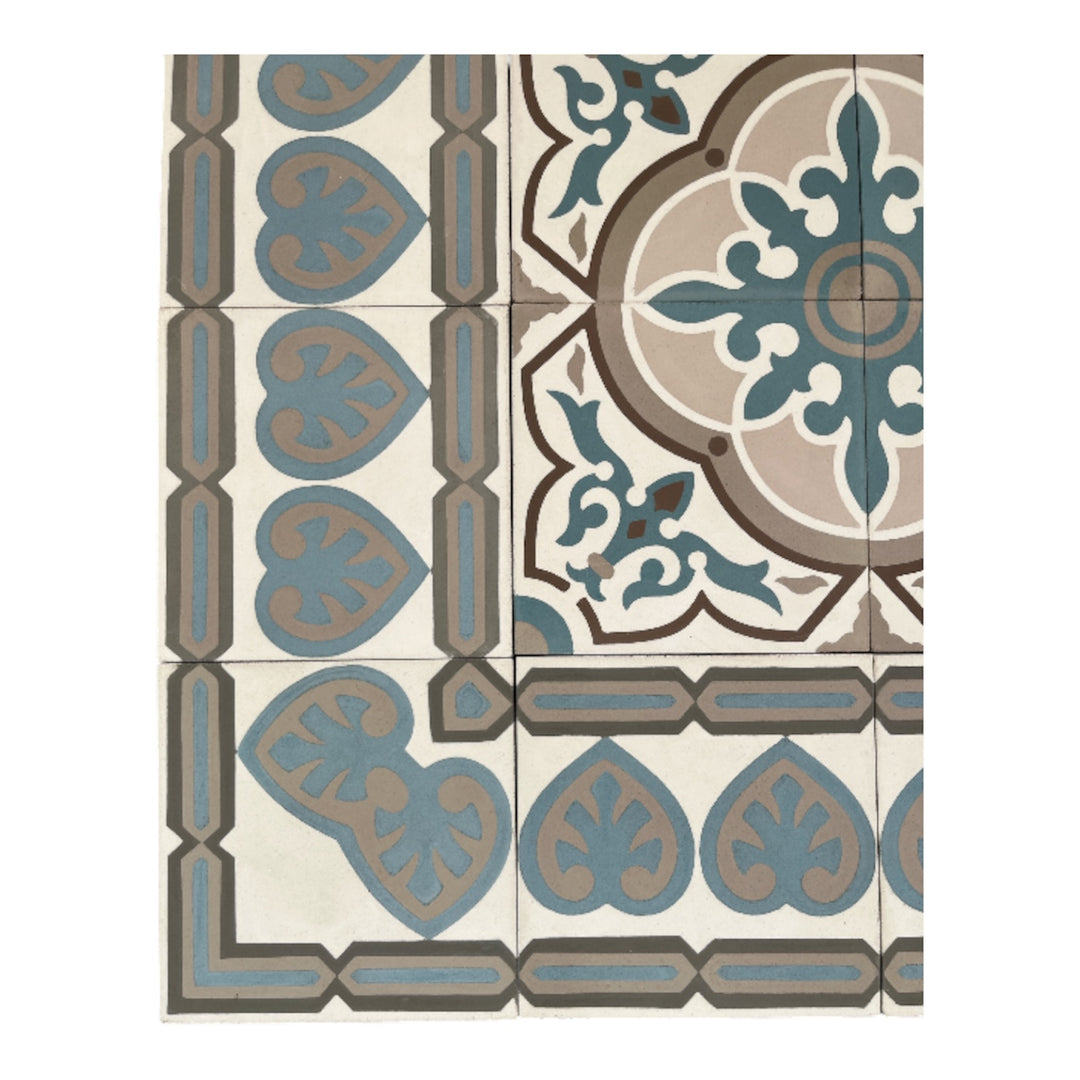 Zementfliese Bordüre Rasah 14 x 14 x 1,6 cm