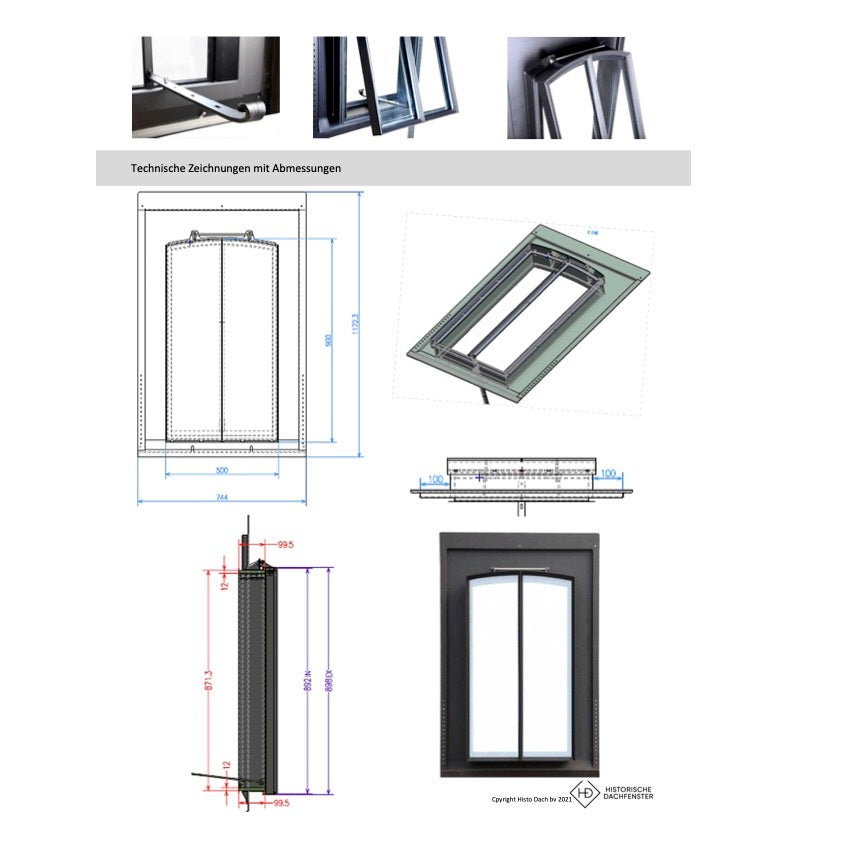Dachfenster Modell F 50 x 90 cm