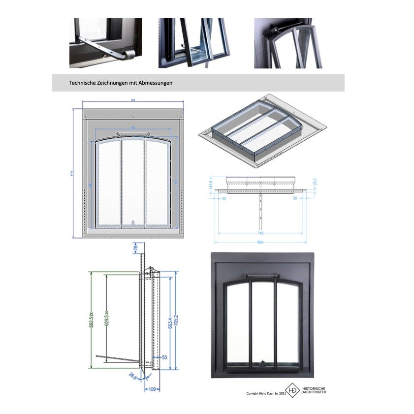 Dachfenster Modell P 60 x 70 cm