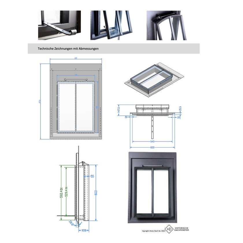 Dachfenster Modell KR 44 x 60 cm