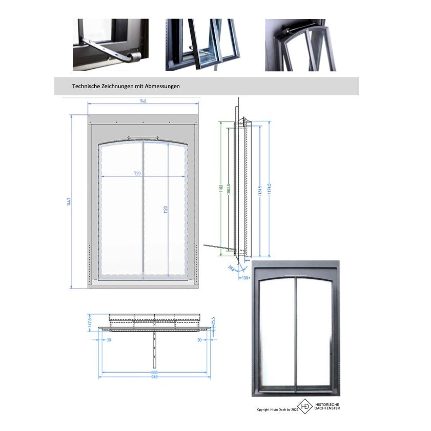 Dachfenster Modell X 77 x 118 cm