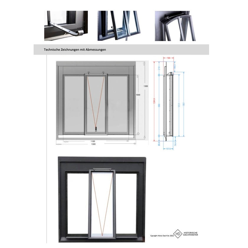 Dachfenster Modell G 100 x 110 cm