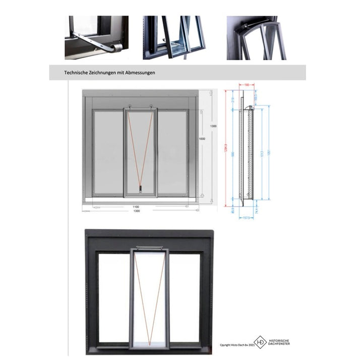 Dachfenster Modell G 100 x 110 cm