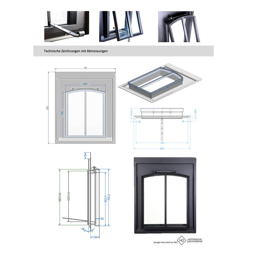 Dachfenster Modell PM 60 x 70 cm