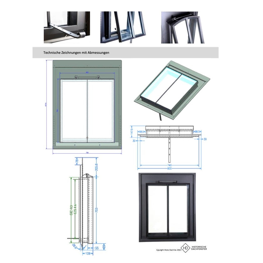 Dachfenster Modell PR 60 x 70 cm