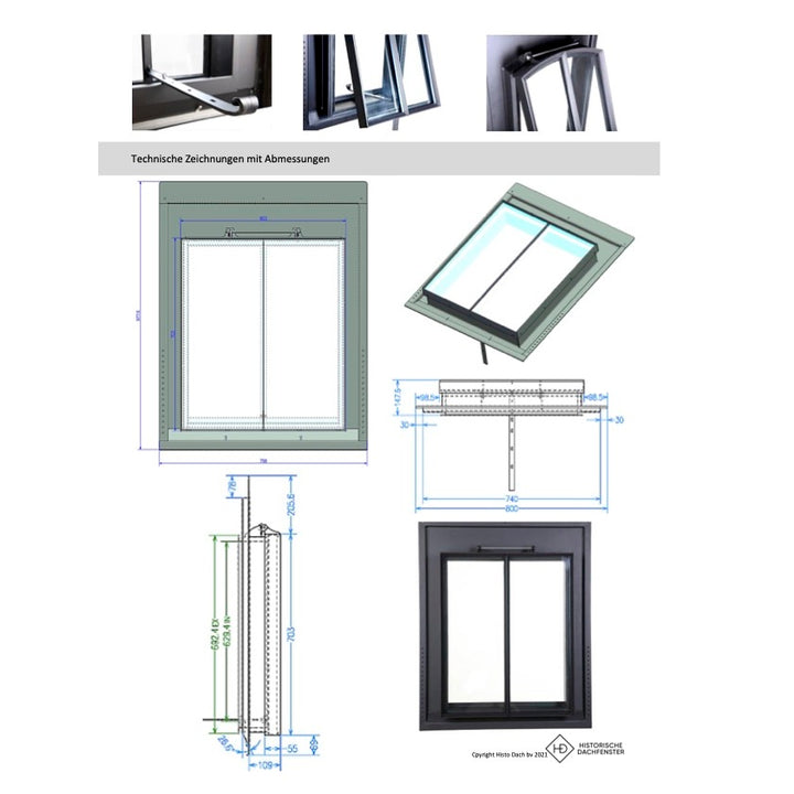 Dachfenster Modell PR 60 x 70 cm