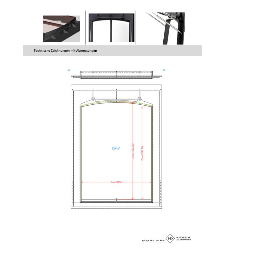 Dachfenster Modell V 90 x 120 cm - Notausstieg