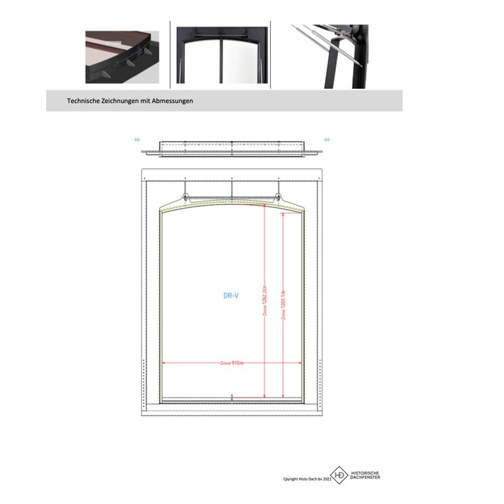 Dachfenster Modell V 90 x 120 cm - Notausstieg